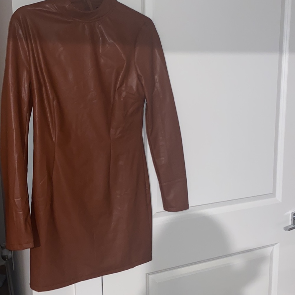 Faux Leather Bodycon Dress